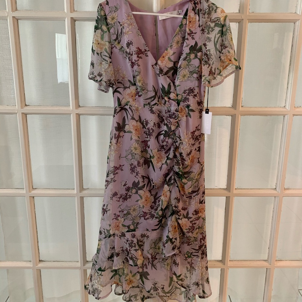 ASTR purple floral summer dress